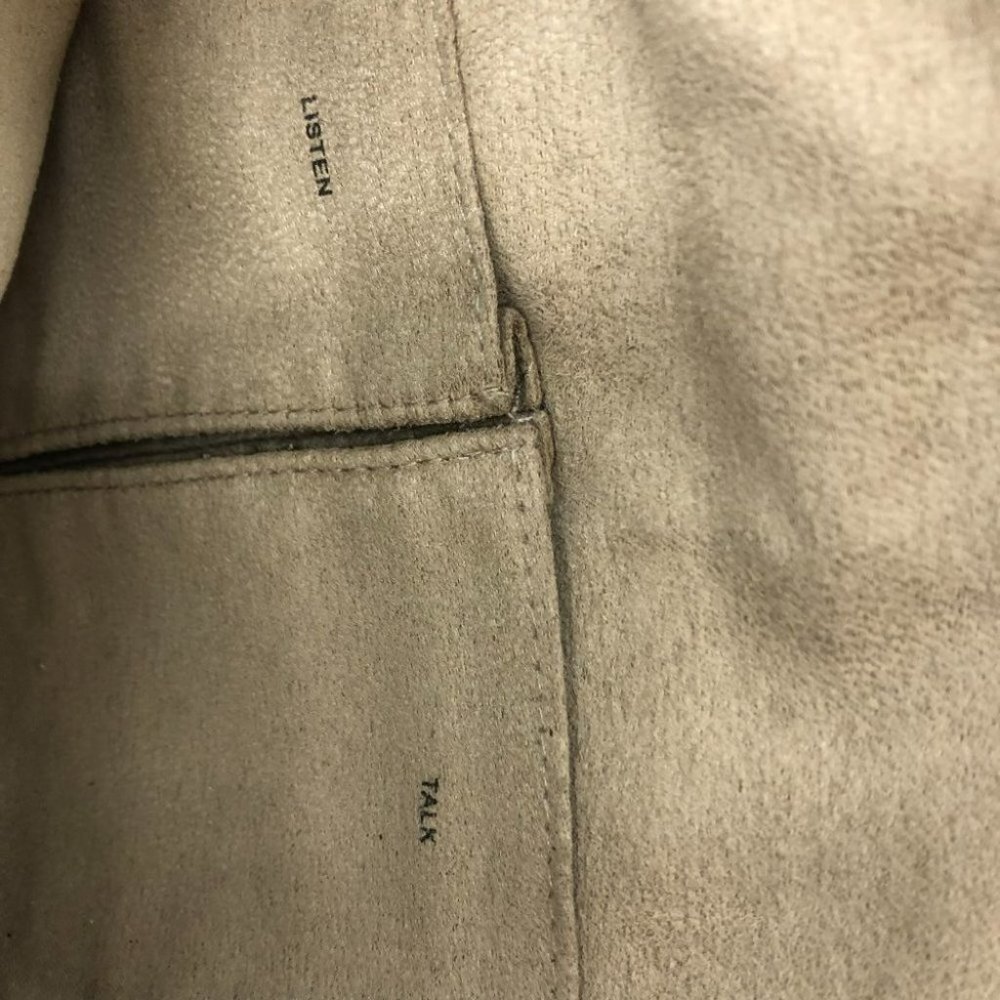 Matt & Nat taupe fabric envelope shoulder bag zipper detail  recycled materials - Picture 11 of 15
